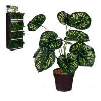 Цветок искусственный в кашпо Калатея (пластик), D35xH40 см