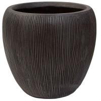 Кашпо полистоун "Pm-bgray Round", D30хH28 см