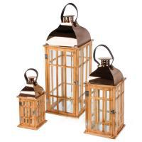 Набор фонарей (дерево, стекло), 25,5x25,5xH68 см, 19x19xH45 см, 13x13xH32 см (3шт)