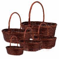 Набор корзин плетеных (ива), 65х54xH22/57см, 59х47xH20/52см, 50х42xH16/50см, 43х36xH14/45см, 37х30xH