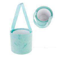 Коробка-ваза с пластиковой вставкой (бархат) круглая для цветов,160х150мм