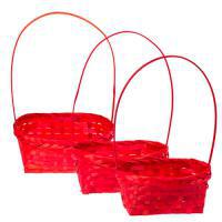 Набор корзин из бамбука "Овальная", 3 шт, 19/22/25 см