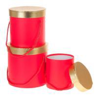 Набор коробок шляпных, D18xH17,2 см, D15,5xH15 см, D12xH12,2 см (3шт)