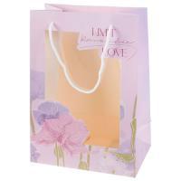 Набор подарочных пакетов с прозачным окном "Цветы", 24x14xH35 см (5шт)