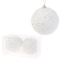 Набор елочных игрушек "Шар" (пена), D10см, 2шт.