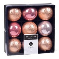 Набор елочных игрушек "Шар" (пластик), D6 см, (9шт.)