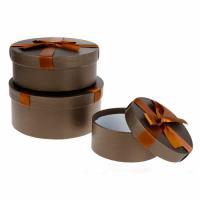 Набор коробок шляпных с бантом, D20xH9 см, D18xH7 см, D14xH6 см (3 шт)