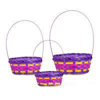 Набор корзин из бамбука "Лукошко", 3 шт, D 18/20/23 см