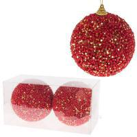 Набор елочных игрушек "Шар" (пена), D10см, 2шт.
