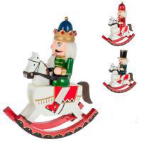 Фигура "Щелкунчик на коне" (дерево), Н28см, в асс.