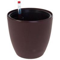 Кашпо PLANTA VITA "Round Matt espresso" с автополивом (пластик), D18xH17,5 см
