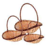 Набор корзин плетеных (ива), 45х36хН8/37см, 40х31хН7/33см, 35х27хН6/29см, 3 шт.