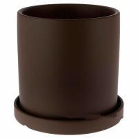 Горшок с матовым покрытием с поддоном (керамика), D14xH14 см