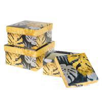 Набор коробок подарочных "Принт", 17x17xH9,9 см, 15x15xH8,9 см, 13x13xH7,8 см (3шт)