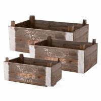 Набор кашпо (дерево), 28x17,5xH10/12 см, 24x14xH9/11 см, 20x10,5xH8/10 см (3шт)