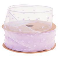 Лента декоративная "Горошек" (органза), 40 ммх20 ярд