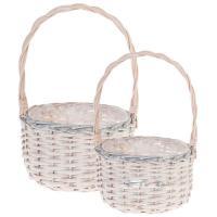 Набор корзин плетеных (ива), D24xH15/37см, D18xH12/32см, 2шт.