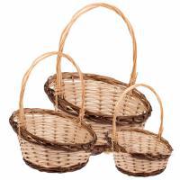 Набор корзин плетеных (ива), D32xH10/38см, D27xH9/34см, D23xH7/30см, 3шт.