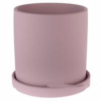 Горшок с матовым покрытием с поддоном (керамика), D14xH14 см