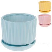 Кашпо (керамика), D12,3xH10,5 см, в асс.