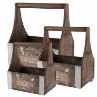 Набор кашпо с ручкой (дерево), 28,5x18,5xH11,5/29,5 см, 23x15xH11/26 см, 19,5x12xH10/22,5 см (3шт)