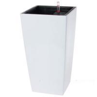 Кашпо PLANTA VITA "Conic Silk white" с автополивом (пластик), 22х22хH41 см