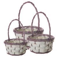 Набор корзин из ивы "Круглые", 3 шт, D 33/27/21 см