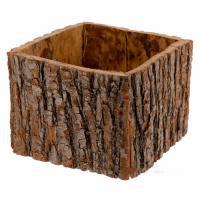 Кашпо из коры, Н9х17х17 см