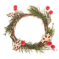 Венок для свечи искусственный (пластик), D7 см