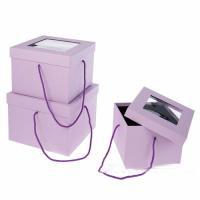 Набор подарочных коробок с окном, 19x19xH14 см, 21x21xH16 см, 24x24xH18 см (3шт)