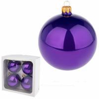 Набор елочных игрушек "Шар" ( стекло),D10см, 4 шт.