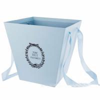 Коробка-кашпо "Трапеция/Принт" с ручкой, 25x25xH25 см