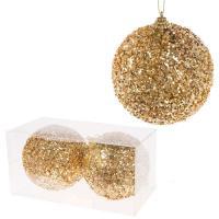 Набор елочных игрушек "Шар" (пена), D10см, 2шт.