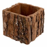 Кашпо из коры, H9х12х12 см