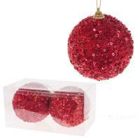 Набор елочных игрушек "Шар" (пена), D10см, 2шт.