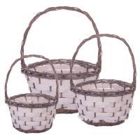 Набор корзин из ивы "Круглые", 3 шт, D 33/27/21 см