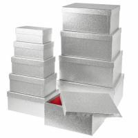 Набор коробок подарочных "Новогодняя" (картон), 16,5x28,2xH36,4 см, 7,7x10,2xH17,7 см (10шт)