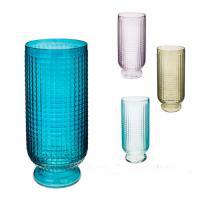 Ваза с декоративной текстурой "Маркуль" (стекло), D14xH31 см