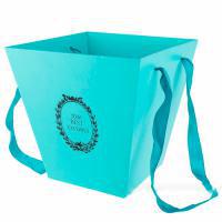 Коробка-кашпо "Трапеция/Принт" с ручкой, 25x25xH25 см