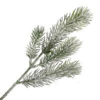 Ветка еловая заснеженная искусственная (пластик), 26 см