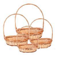 Набор корзин плетеных (ива), 35х27хН10/42см, 30х23хН10/38см, 26х19хН8,5/34см, 22х15,5хН8/30см, 4 шт.