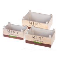 Набор кашпо (дерево), 28x17,5xH10/12 см, 24x14xH9/11 см, 20x10,5xH8/10 см (3шт)