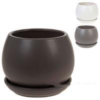 Кашпо (керамика), D15,5xH12,5 см, в асс.