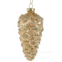 Елочная игрушка "Шишка" (стекло), D6хН14см