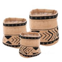 Набор кашпо плетеных (натуральный материал), D20xH18 см, (3 шт)