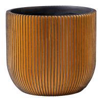 Кашпо Capi Nature Groove Egg Planter Black Gold, D10xН9см