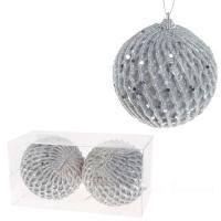 Набор елочных игрушек "Шар" (пена), D10см, 2шт.