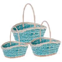 Набор корзин плетеных (ива), 40х33xH15/47см, 33х28хН14/37см, 30х21xH12/33см, 3шт.