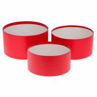 Набор коробок шляпных без крышки, D22xH11,8 см, D20xH10 см, D18xH8,8 см (3шт)