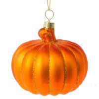Елочная игрушка "Тыква" (стекло), D9см